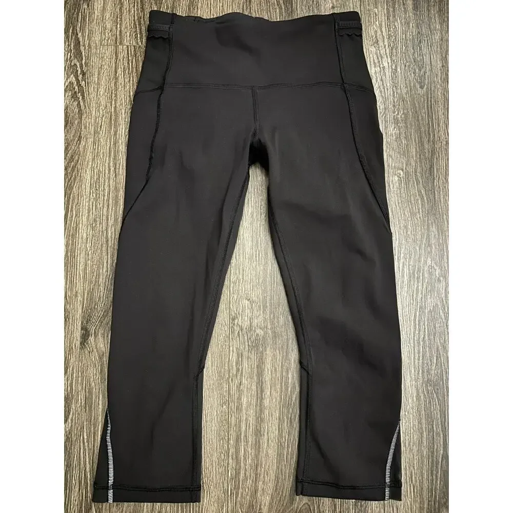 Lululemon Bandha Crop Leggings Women’s Size 4 Black Athleisure Minimalist